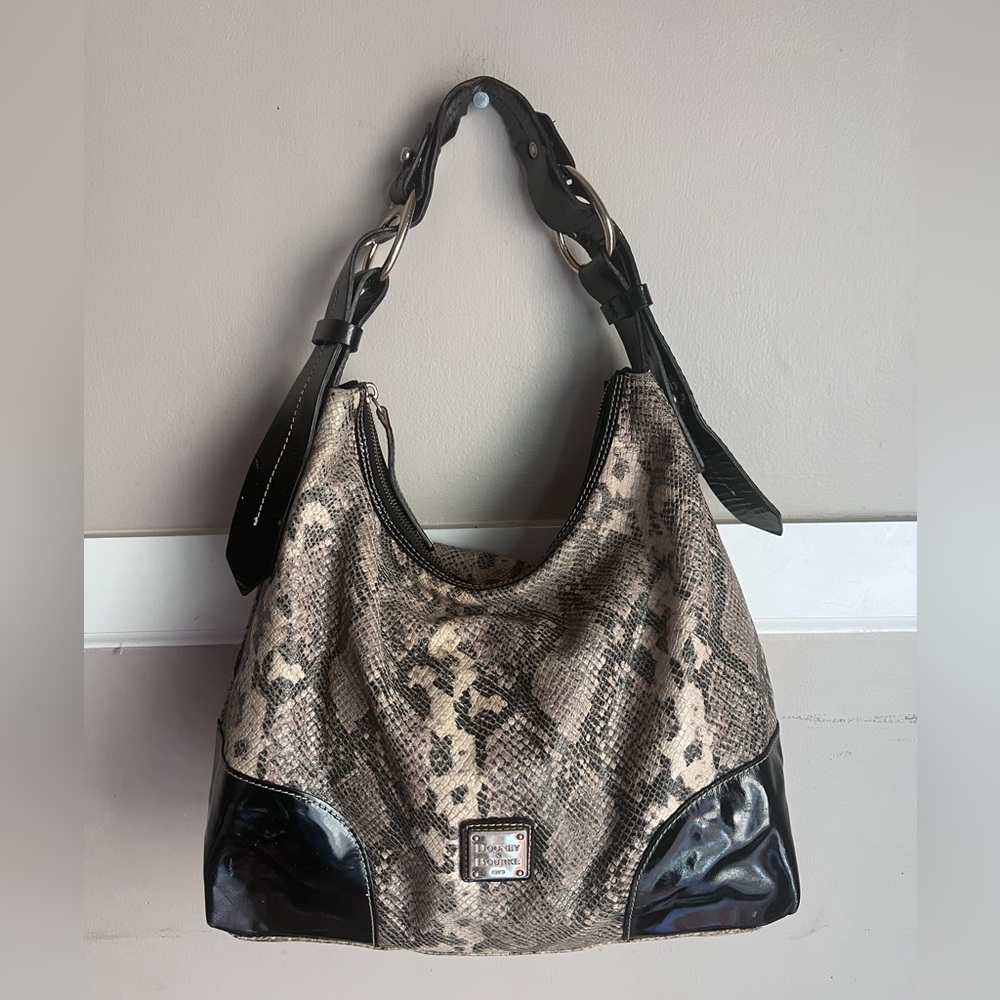 Dooney & Bourke Black and Cream Hobo Bag